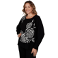 Plus Size Ruby Rd. Holiday Item Long Sleeve Floral Sweater - image 3