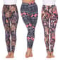 Womens White Mark 3 Pack Diamond And Paisley Leggings - image 1