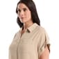 Plus Size Rafaella® Short Roll Sleeve Button Front Blouse - image 3