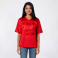Juniors Jolie & Joy Oversized Mesh Satin Applique Football Jersey - image 1