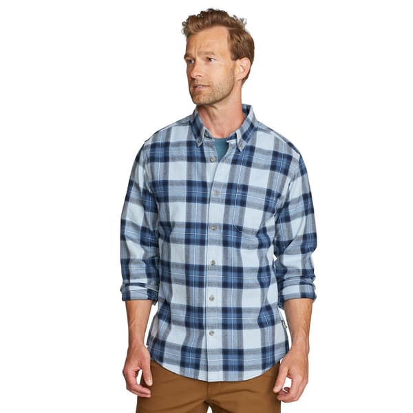 Mens Eddie Bauer Flannel Shirt - Light Blue