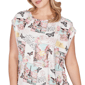 Plus Size Emaline Key Items Cap Sleeve Postcard Blouse - image 4