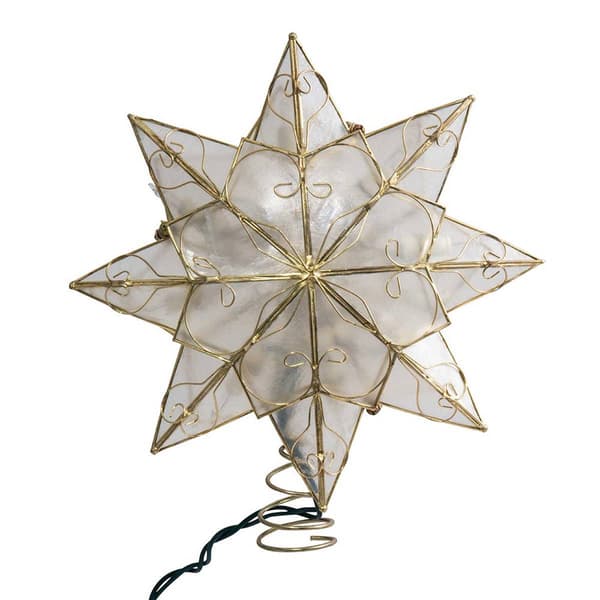 Kurt Adler 10-Light Arabesque Capiz Star Treetop