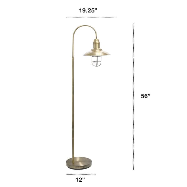 Lalia Home 1 Light Modern Farmhouse Floor Lamp w/Metal Cage Shade