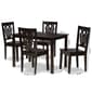 Baxton Studio Luisa Dark Brown Finished Wood 5pc. Dining Set - image 9