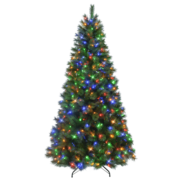 Puleo International 7.5ft. Pre-Lit Wyoming Pine Christmas Tree