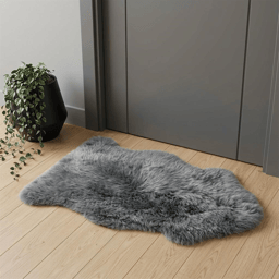HomeRoots Warm Grey New Zealand Natural Sheepskin Rug