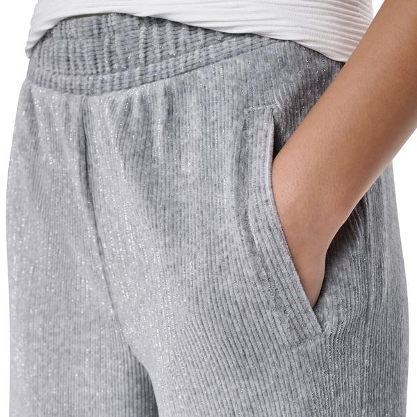 Womens DKNY Solid Pull On Lurex Velvet Wide Leg Pants