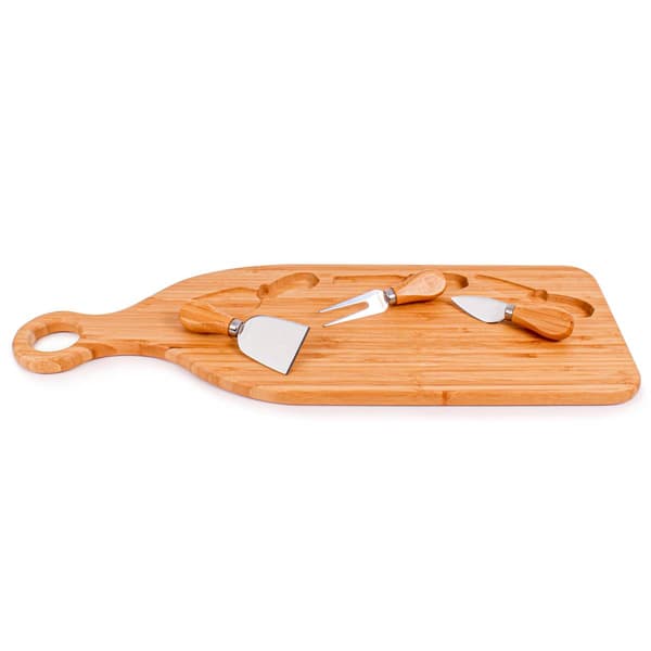 BergHOFF 4pc. Essentials Bamboo Paddle Cheese Board Set - image 