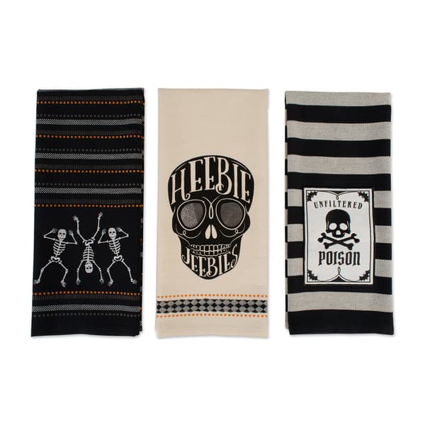 DII&#40;R&#41; Embellished Skeleton Kitchen Towel Set Of 3 - image 