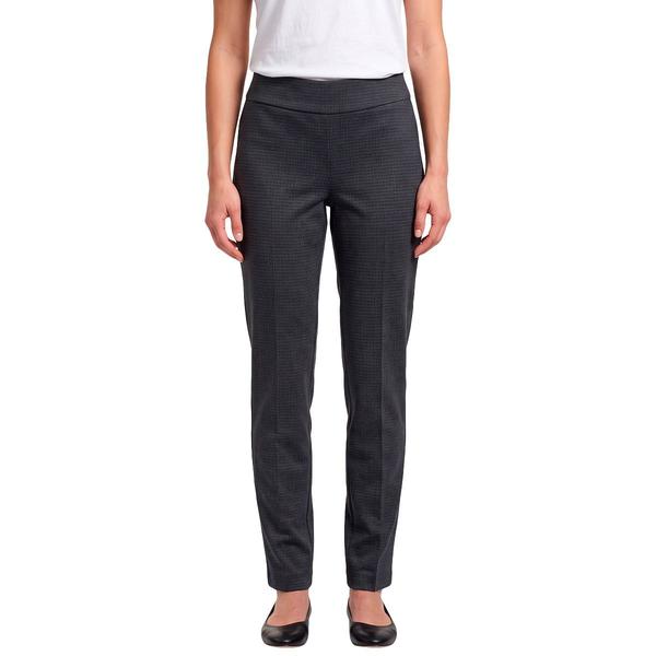 Womens Briggs Mid Rise Houndstooth Straight Leg Pleated Pants