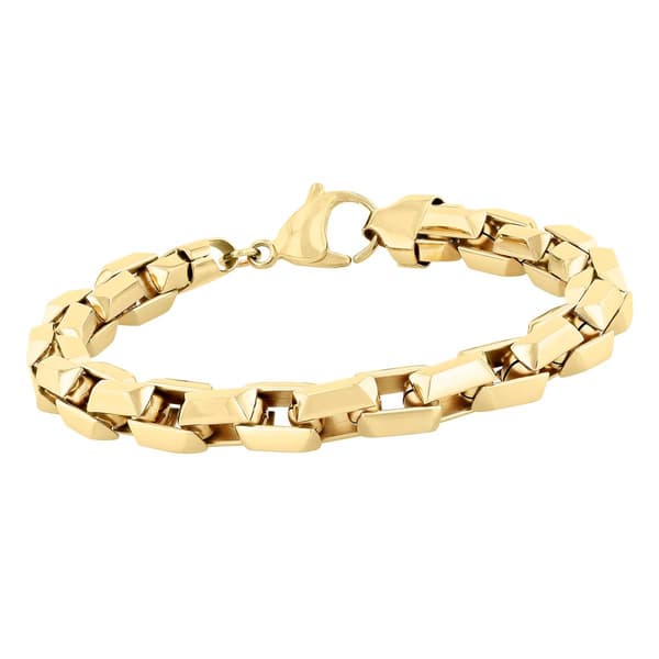 Mens Gentlemen's Classics™ Gold Beveled Link Bracelet
