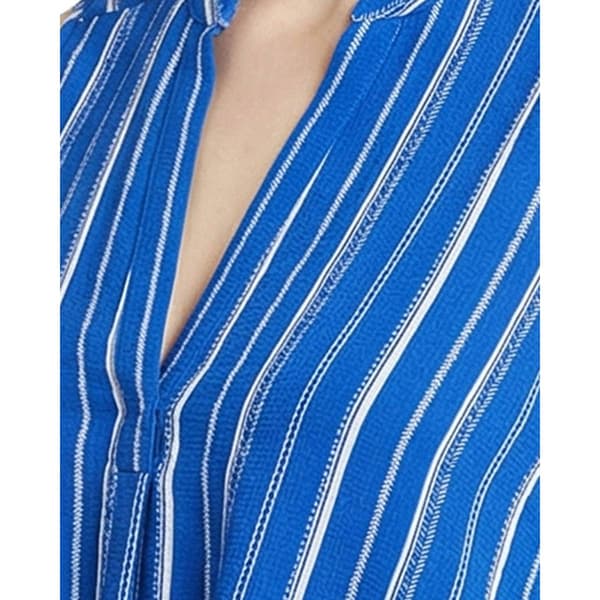 Petite NY Collection Sleeveless Stripe Twist Hem Woven Blouse