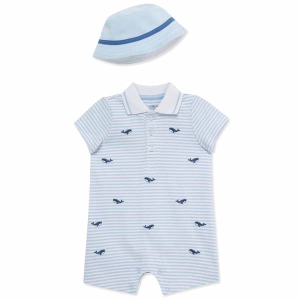Baby Boy (3-12M) Little Me(R) Whale Print Romper W/ Hat - image 