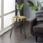 9th & Pike® Gold Polystone and Metal Modern Accent Table - image 8