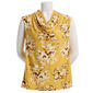 Womens Kasper Sleeveless Cowl Neck Placed Floral Blouse - image 1