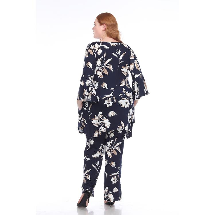 Plus Size White Mark 2 Piece Head To Toe Floral Set