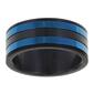 Mens Lynx Stainless Steel Thin Blue Line Ring - image 1