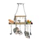 Elegant Designs 2 Bulb Wood & Nickel Pot Rack w/Downlights - image 5