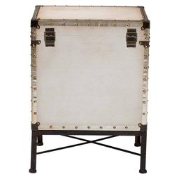 Baxton Studio Laura Vintage White Canvas Lift-Top End Table