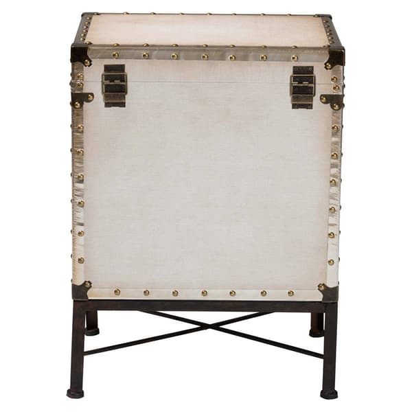 Baxton Studio Laura Vintage White Canvas Lift-Top End Table