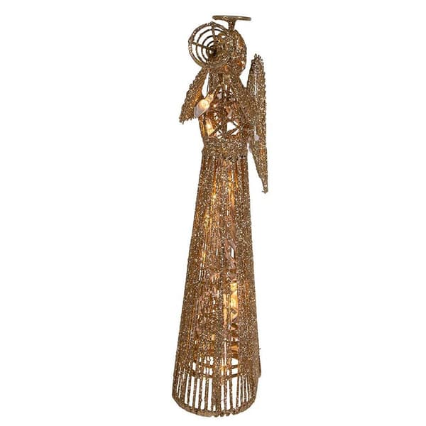 Kurt Adler 20 Light Incandescent Gold Glitter Angel Tree Topper