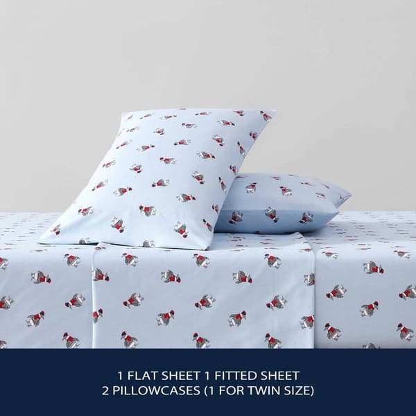 Nautica Penguin Toss Flannel Sheet Set