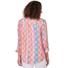Petite Ruby Rd. Wovens Medallion Stripe Casual Button Down
