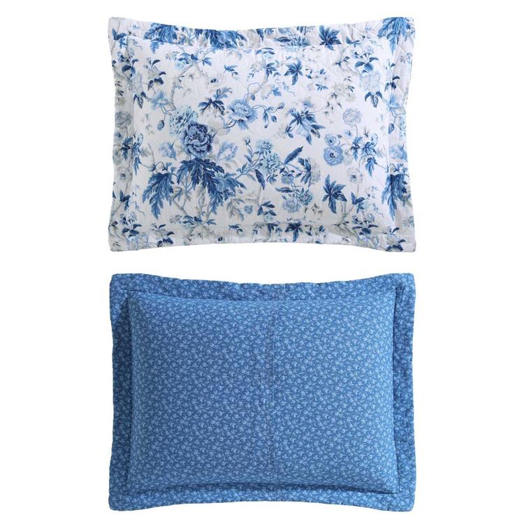 Laura Ashley Breezy Floral Cotton Reversible Quilt Set