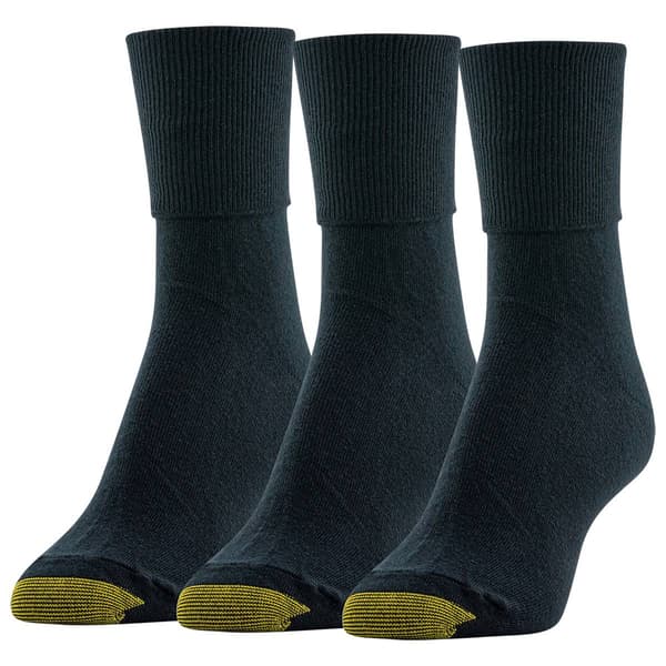Womens Gold Toe(R) 3pk. Extended Turn-Cuff Quarter Socks