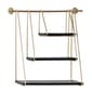 9th & Pike&#40;R&#41; Gold Metal and Black Wood Hanging Wall Shelf - image 1