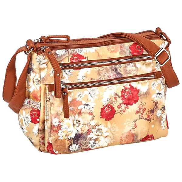 Bueno Multi Zip Camera Washed Hobo - Sand/White