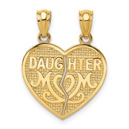 Gold Classics(tm) 14kt. Break Apart DAUGHTER MOM Heart Charm