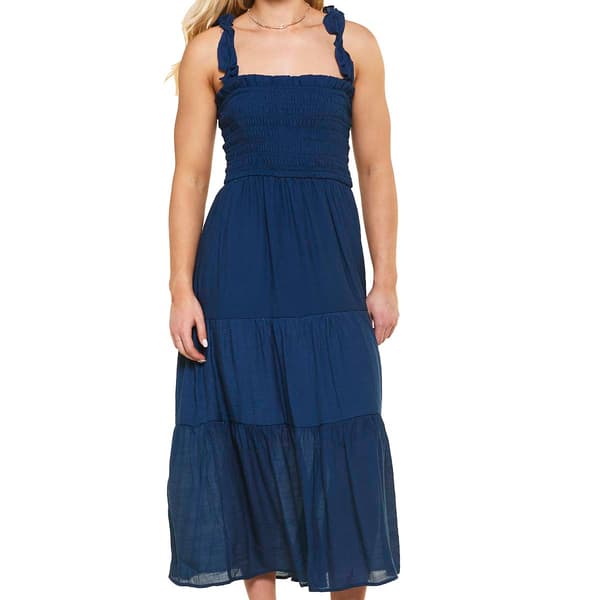 Juniors Love Tree Smocked Bodice Tier Gauze Maxi Dress