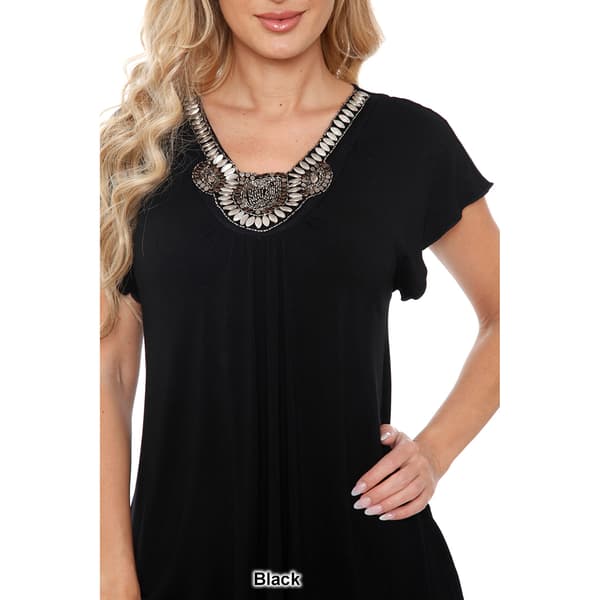 Womens White Mark Myla Embellished Tunic Maternity Top
