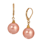 1928 Jewelry Gold Tone Round Faux Pearl Drop Earrings - image 1