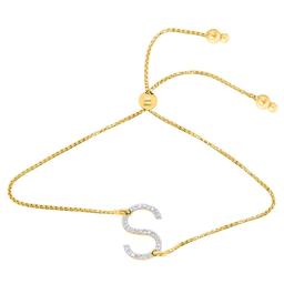 Nova Star(R) Gold Plated 1/10ctw. Lab Grown Diamond S Bolo Bracelet