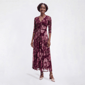 Womens Vivid Aura 3/4 Sleeve Leaf Mesh Maxi Dress - image 1