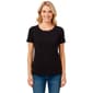 Womens AK Anne Klein Short Sleeve Scallop Neck Solid Tee - image 1