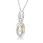 Nova Star® Two-Tone Lab Grown Diamond Ribbon &amp; Heart Pendant - image 2