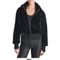 Womens DKNY Full Zip Terry Fur Bomber Removable Hood - image 5