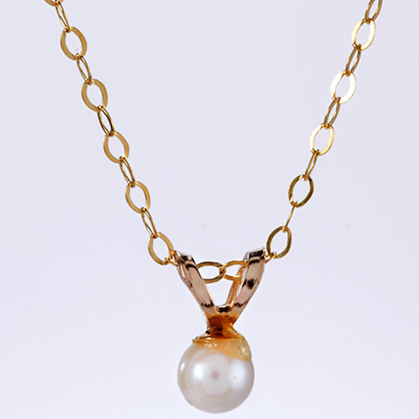 Kids 14kt. Gold 2.50mm Pearl Drop Pendant Necklace - image 