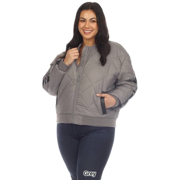 Plus Size White Mark Lightweight Diamond Quilted Puffer Jacket