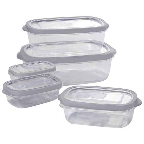 Farberware&#40;R&#41; 10pc. Rectangle Storage Set - Light Grey