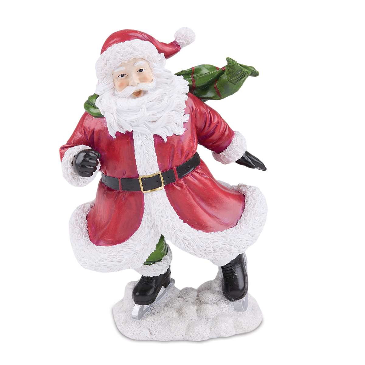Melrose Windy Santa with Cardinal Bird Figurine - Set of 2