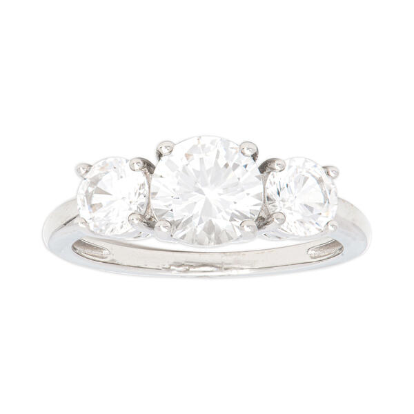 Gianni Argento 3-Stone White Sapphire Sterling Silver Ring - image 