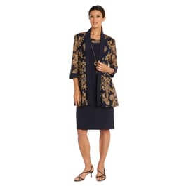 Womens R&M Richards 2pc. 3/4 Sleeve Paisley Jacket Dress