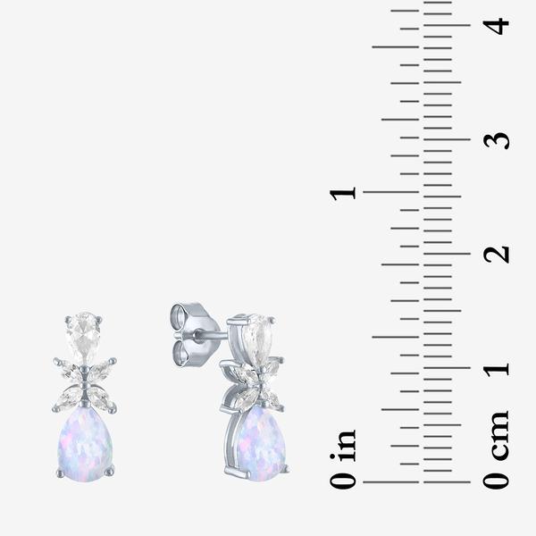 Gemstone Classics™ Lab Grown Opal & White Sapphire Earrings