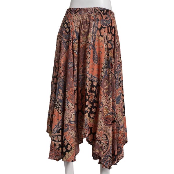 Juniors Angie Hanky Hem Boho Midi Skirt