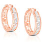Accents by Gianni Argento Rose Diamond Greek Key Hoop Earrings - image 1